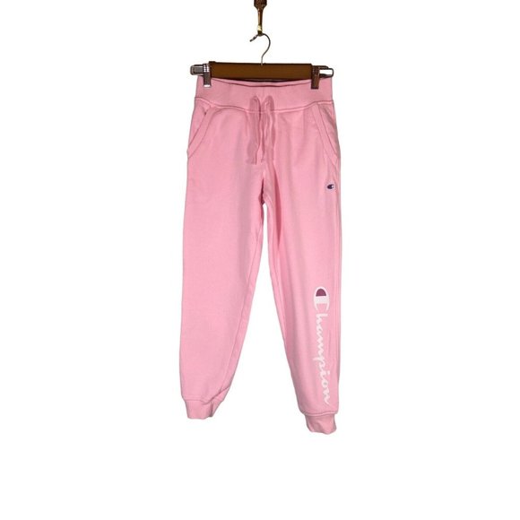 Champion Girls Sweatpants Pink Fleece Lined Pants for Girls Sz. Med Athletic - Picture 1 of 7